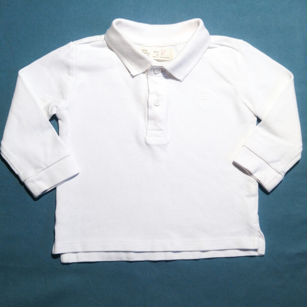 9-12M Zara Polo Long Sleeved Tee ✨Like new✨ - Picture 1 of 2